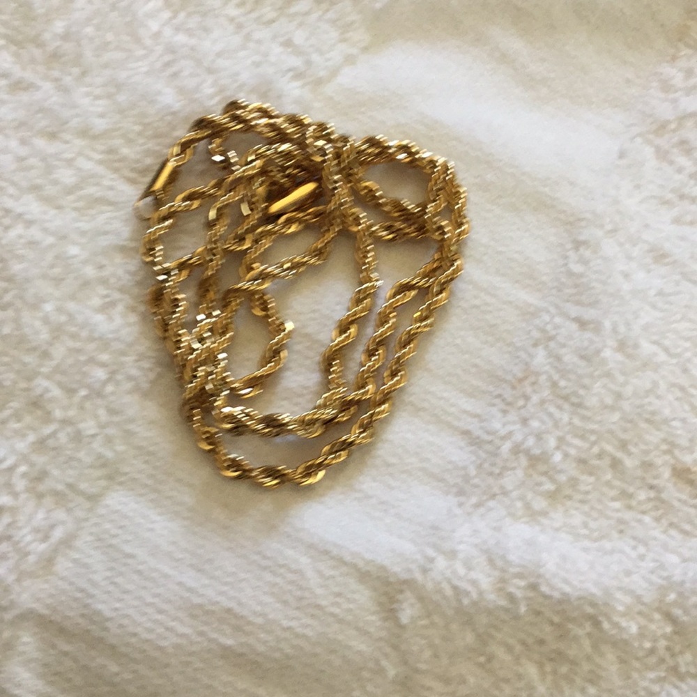 Gold filled 20 inch long rope chain necklace